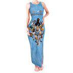 Custom Rugby Southern Hemisphere Tank Maxi Dress Argentina AUNZ South Africa Mascot Blue - Aussie Hoodie