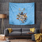 Custom Rugby Southern Hemisphere Tapestry Argentina AUNZ South Africa Mascot Blue - Aussie Hoodie