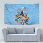Custom Rugby Southern Hemisphere Tapestry Argentina AUNZ South Africa Mascot Blue - Aussie Hoodie