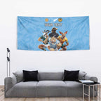 Custom Rugby Southern Hemisphere Tapestry Argentina AUNZ South Africa Mascot Blue - Aussie Hoodie