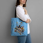 Custom Rugby Southern Hemisphere Tote Bag Argentina AUNZ South Africa Mascot Blue - Aussie Hoodie