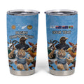 Custom Rugby Southern Hemisphere Tumbler Cup Argentina AUNZ South Africa Mascot Blue - Aussie Hoodie