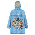 Custom Rugby Southern Hemisphere Wearable Blanket Hoodie Argentina AUNZ South Africa Mascot Blue - Aussie Hoodie