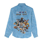 Custom Rugby Southern Hemisphere Women Casual Shirt Argentina AUNZ South Africa Mascot Blue - Aussie Hoodie