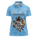 Custom Rugby Southern Hemisphere Women Polo Shirt Argentina AUNZ South Africa Mascot Blue - Aussie Hoodie