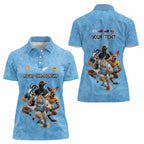 Custom Rugby Southern Hemisphere Women Polo Shirt Argentina AUNZ South Africa Mascot Blue - Aussie Hoodie