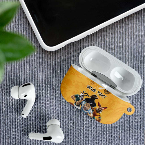 Custom Rugby Southern Hemisphere AirPods Case Argentina AUNZ South Africa Mascot Gold - Aussie Hoodie
