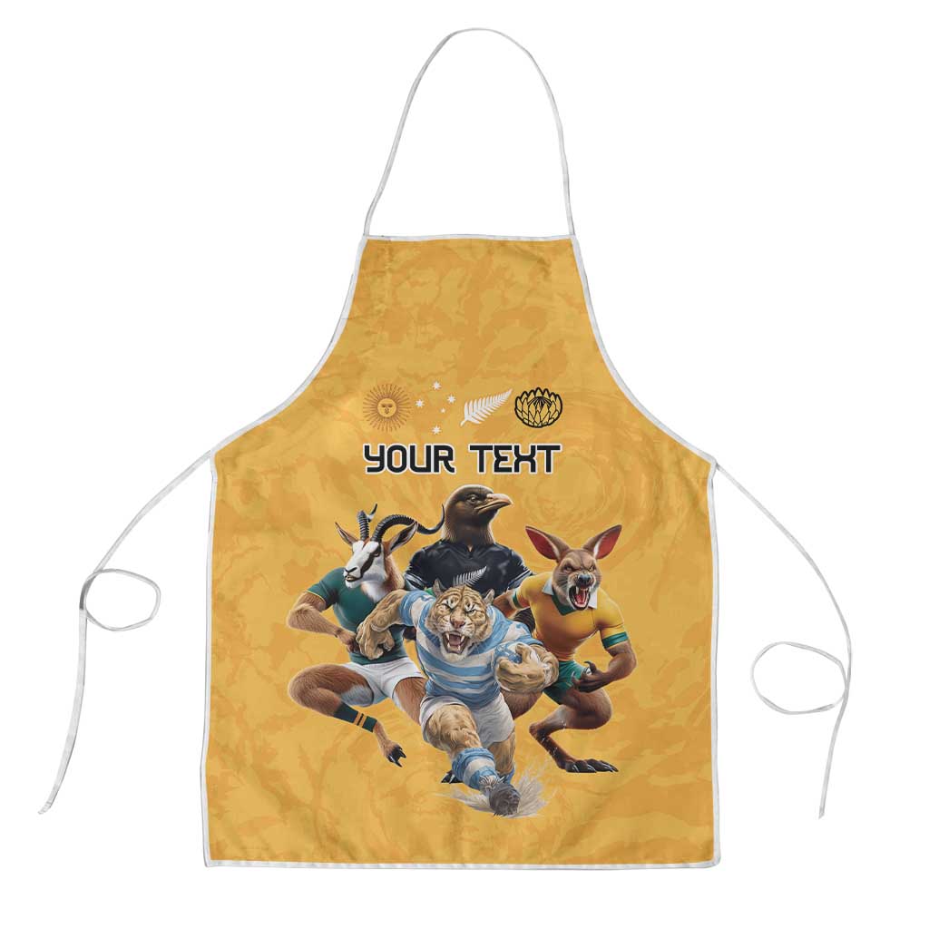Custom Rugby Southern Hemisphere Apron Argentina AUNZ South Africa Mascot Gold - Aussie Hoodie