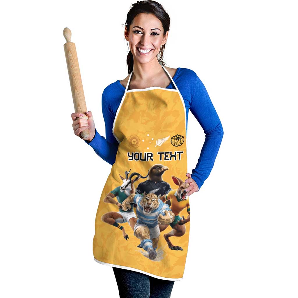 Custom Rugby Southern Hemisphere Apron Argentina AUNZ South Africa Mascot Gold - Aussie Hoodie