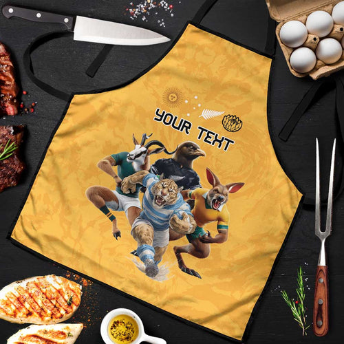 Custom Rugby Southern Hemisphere Apron Argentina AUNZ South Africa Mascot Gold - Aussie Hoodie