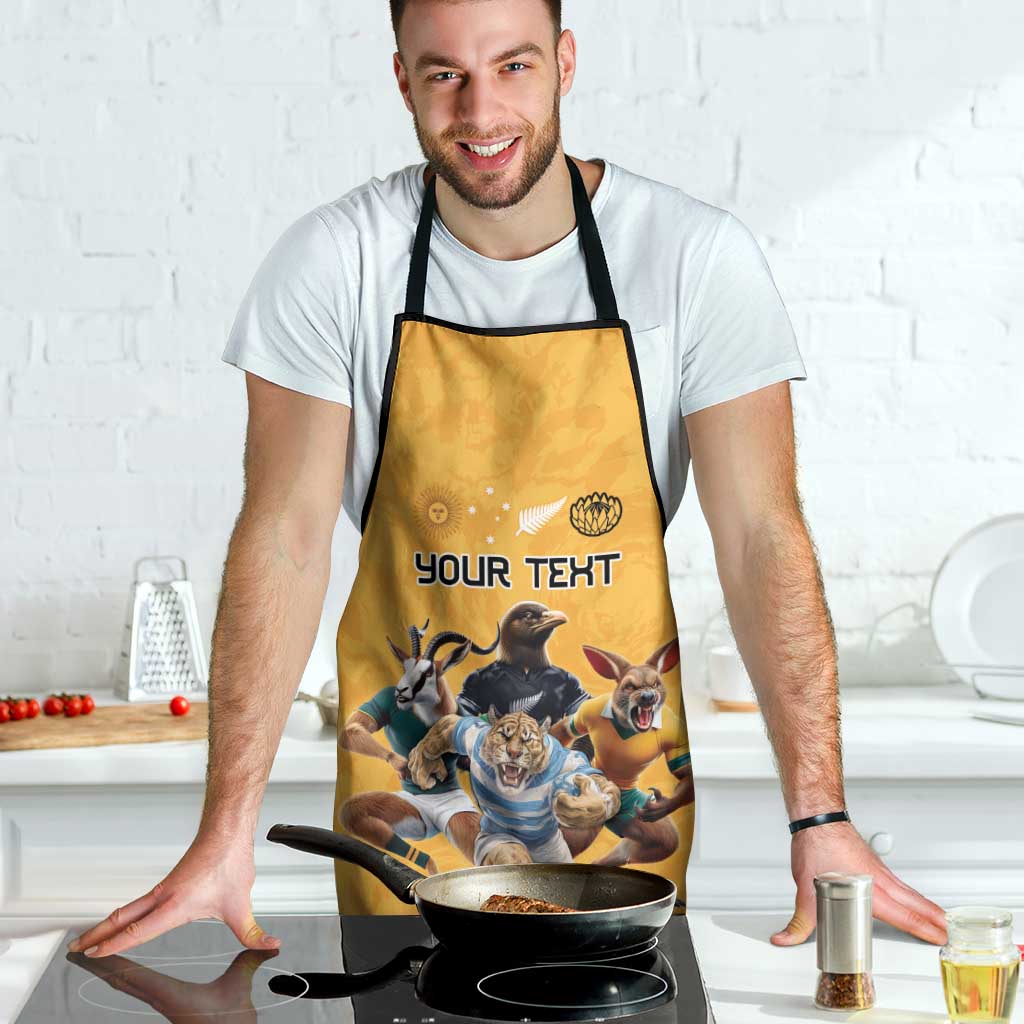 Custom Rugby Southern Hemisphere Apron Argentina AUNZ South Africa Mascot Gold - Aussie Hoodie