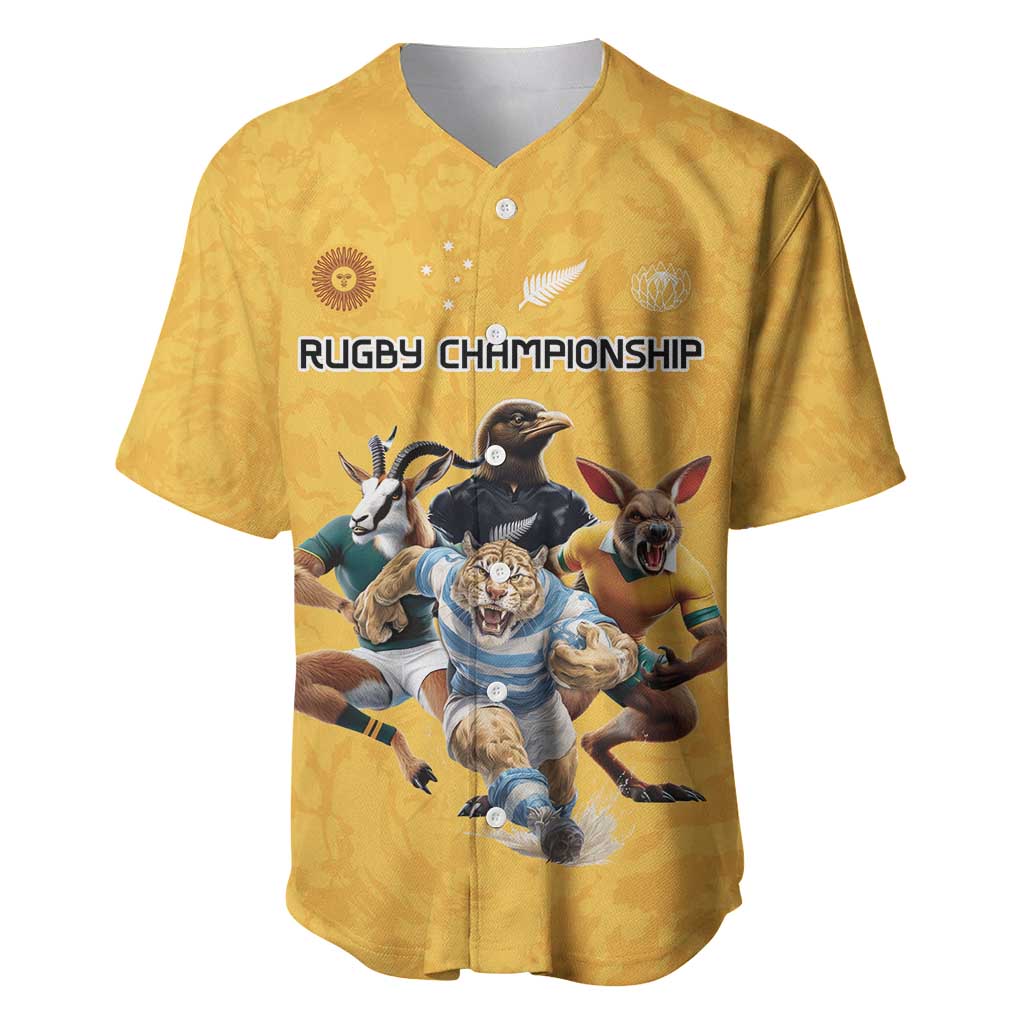 Custom Rugby Southern Hemisphere Baseball Jersey Argentina AUNZ South Africa Mascot Gold - Aussie Hoodie