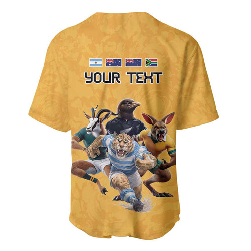 Custom Rugby Southern Hemisphere Baseball Jersey Argentina AUNZ South Africa Mascot Gold - Aussie Hoodie