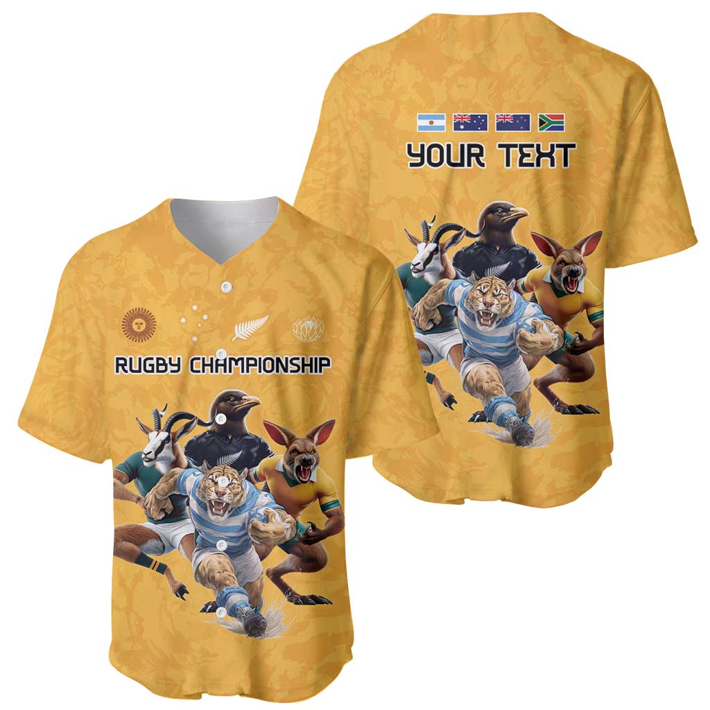 Custom Rugby Southern Hemisphere Baseball Jersey Argentina AUNZ South Africa Mascot Gold - Aussie Hoodie
