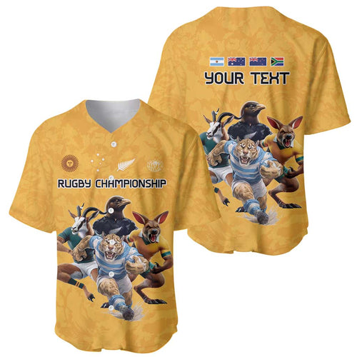 Custom Rugby Southern Hemisphere Baseball Jersey Argentina AUNZ South Africa Mascot Gold - Aussie Hoodie
