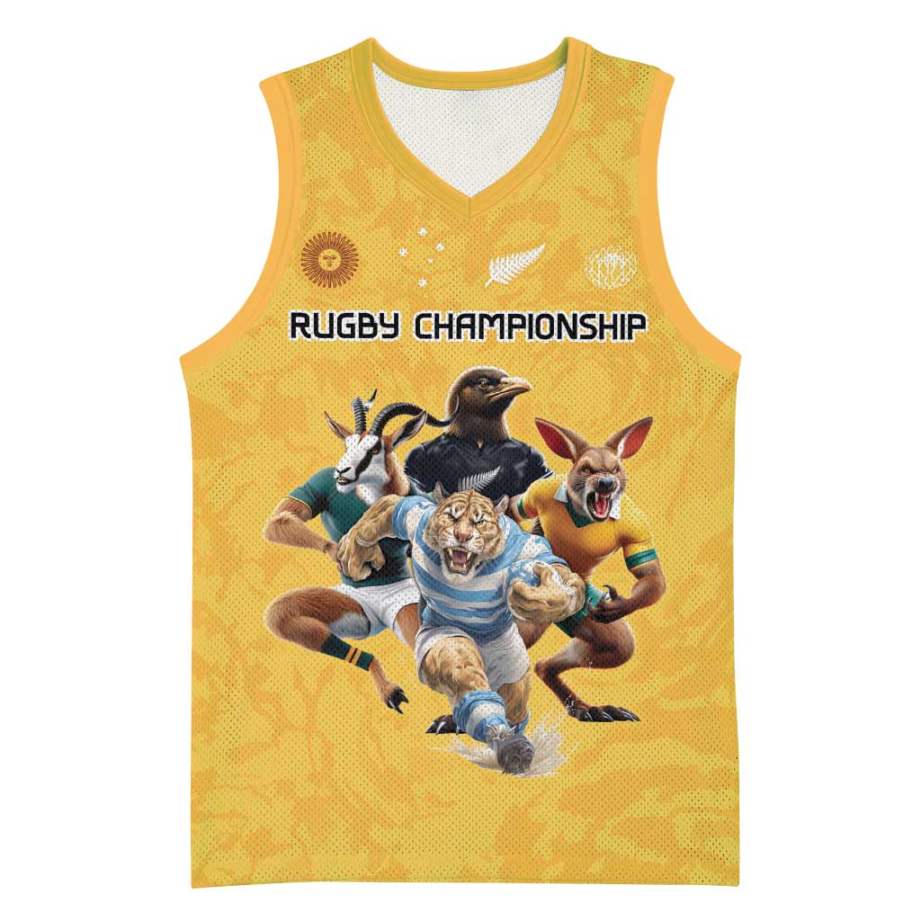 Custom Rugby Southern Hemisphere Basketball Jersey Argentina AUNZ South Africa Mascot Gold - Aussie Hoodie