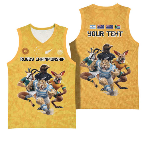 Custom Rugby Southern Hemisphere Basketball Jersey Argentina AUNZ South Africa Mascot Gold - Aussie Hoodie