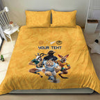 Custom Rugby Southern Hemisphere Bedding Set Argentina AUNZ South Africa Mascot Gold - Aussie Hoodie
