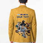 Custom Rugby Southern Hemisphere Blazer Argentina AUNZ South Africa Mascot Gold - Aussie Hoodie