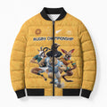 Custom Rugby Southern Hemisphere Bomber Puffer Jacket Argentina AUNZ South Africa Mascot Gold - Aussie Hoodie