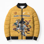Custom Rugby Southern Hemisphere Bomber Puffer Jacket Argentina AUNZ South Africa Mascot Gold - Aussie Hoodie