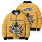 Custom Rugby Southern Hemisphere Bomber Puffer Jacket Argentina AUNZ South Africa Mascot Gold - Aussie Hoodie