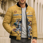 Custom Rugby Southern Hemisphere Bomber Puffer Jacket Argentina AUNZ South Africa Mascot Gold - Aussie Hoodie