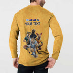 Custom Rugby Southern Hemisphere Button Sweatshirt Argentina AUNZ South Africa Mascot Gold - Aussie Hoodie