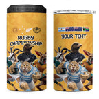 Custom Rugby Southern Hemisphere 4 in 1 Can Cooler Tumbler Argentina AUNZ South Africa Mascot Gold - Aussie Hoodie
