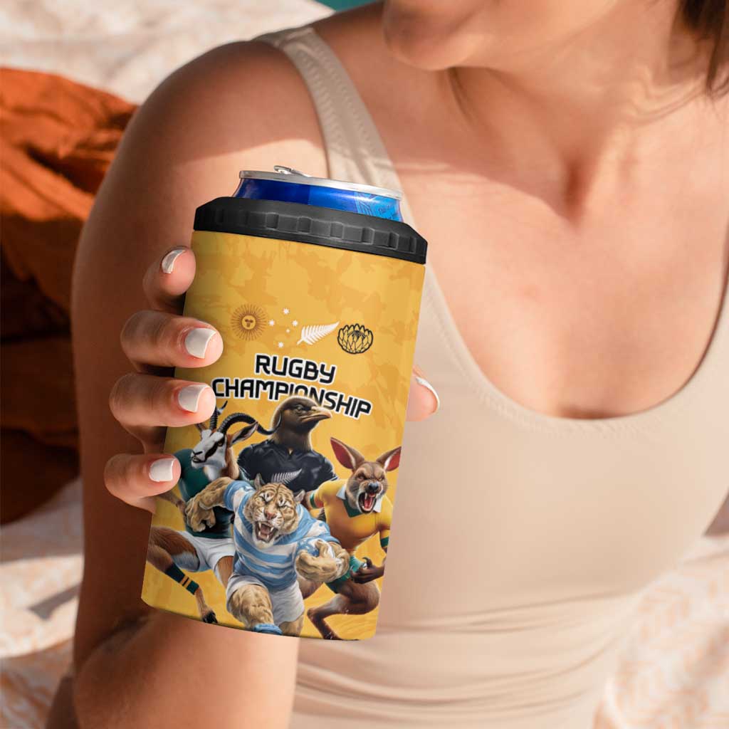 Custom Rugby Southern Hemisphere 4 in 1 Can Cooler Tumbler Argentina AUNZ South Africa Mascot Gold - Aussie Hoodie