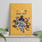 Custom Rugby Southern Hemisphere Canvas Wall Art Argentina AUNZ South Africa Mascot Gold - Aussie Hoodie