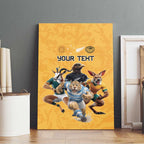 Custom Rugby Southern Hemisphere Canvas Wall Art Argentina AUNZ South Africa Mascot Gold - Aussie Hoodie