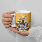 Custom Rugby Southern Hemisphere Ceramic Mug Argentina AUNZ South Africa Mascot Gold - Aussie Hoodie