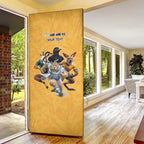 Custom Rugby Southern Hemisphere Door Cover Argentina AUNZ South Africa Mascot Gold - Aussie Hoodie