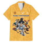 Custom Rugby Southern Hemisphere Family Matching Mermaid Dress and Hawaiian Shirt Argentina AUNZ South Africa Mascot Gold - Aussie Hoodie
