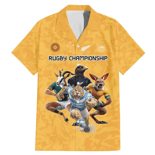 Custom Rugby Southern Hemisphere Family Matching Mermaid Dress and Hawaiian Shirt Argentina AUNZ South Africa Mascot Gold - Aussie Hoodie