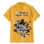 Custom Rugby Southern Hemisphere Family Matching Mermaid Dress and Hawaiian Shirt Argentina AUNZ South Africa Mascot Gold - Aussie Hoodie