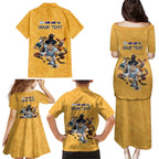 Custom Rugby Southern Hemisphere Family Matching Puletasi and Hawaiian Shirt Argentina AUNZ South Africa Mascot Gold - Aussie Hoodie