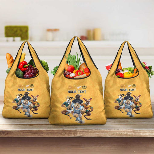 Custom Rugby Southern Hemisphere Grocery Bag Argentina AUNZ South Africa Mascot Gold - Aussie Hoodie