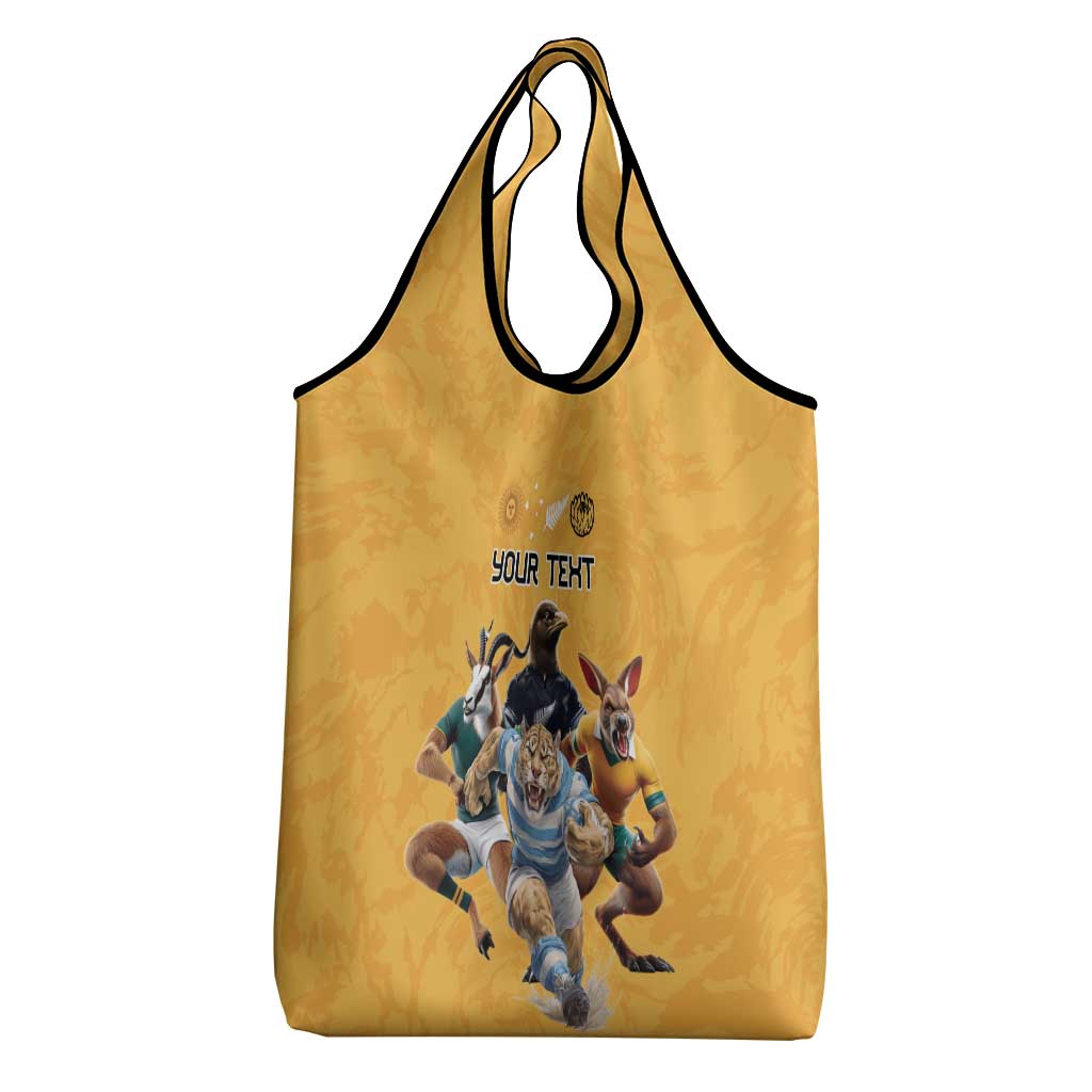 Custom Rugby Southern Hemisphere Grocery Bag Argentina AUNZ South Africa Mascot Gold - Aussie Hoodie