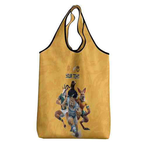 Custom Rugby Southern Hemisphere Grocery Bag Argentina AUNZ South Africa Mascot Gold - Aussie Hoodie
