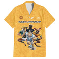 Custom Rugby Southern Hemisphere Hawaiian Shirt Argentina AUNZ South Africa Mascot Gold - Aussie Hoodie