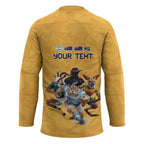 Custom Rugby Southern Hemisphere Hockey Jersey Argentina AUNZ South Africa Mascot Gold - Aussie Hoodie