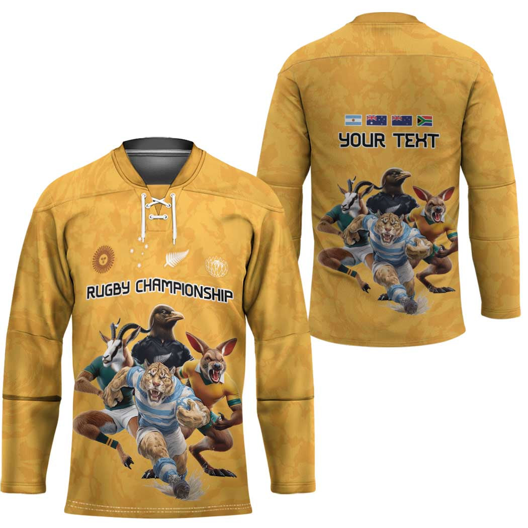 Custom Rugby Southern Hemisphere Hockey Jersey Argentina AUNZ South Africa Mascot Gold - Aussie Hoodie