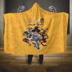 Custom Rugby Southern Hemisphere Hooded Blanket Argentina AUNZ South Africa Mascot Gold - Aussie Hoodie