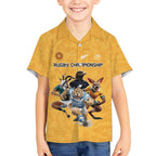 Custom Rugby Southern Hemisphere Kid Hawaiian Shirt Argentina AUNZ South Africa Mascot Gold - Aussie Hoodie