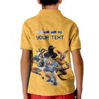 Custom Rugby Southern Hemisphere Kid Polo Shirt Argentina AUNZ South Africa Mascot Gold - Aussie Hoodie
