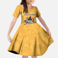 Custom Rugby Southern Hemisphere Kid Short Sleeve Dress Argentina AUNZ South Africa Mascot Gold - Aussie Hoodie