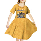 Custom Rugby Southern Hemisphere Kid Short Sleeve Dress Argentina AUNZ South Africa Mascot Gold - Aussie Hoodie