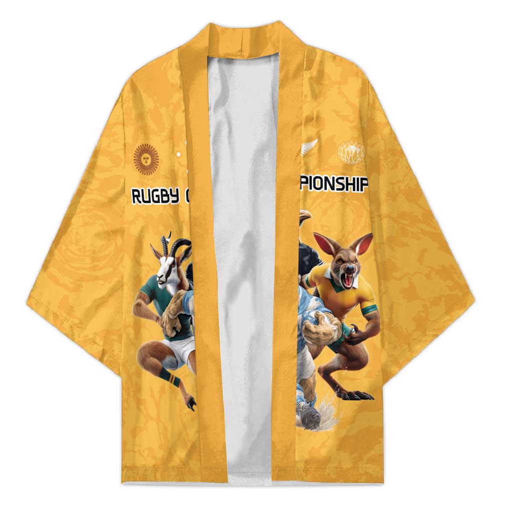 Custom Rugby Southern Hemisphere Kimono Argentina AUNZ South Africa Mascot Gold - Aussie Hoodie